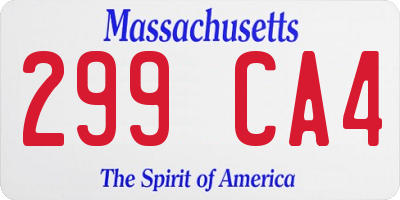 MA license plate 299CA4