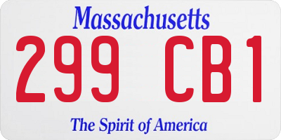 MA license plate 299CB1