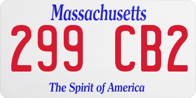 MA license plate 299CB2