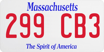 MA license plate 299CB3