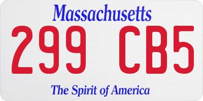 MA license plate 299CB5