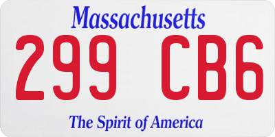 MA license plate 299CB6