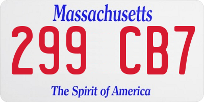 MA license plate 299CB7
