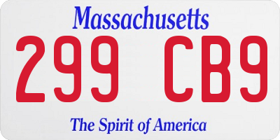 MA license plate 299CB9