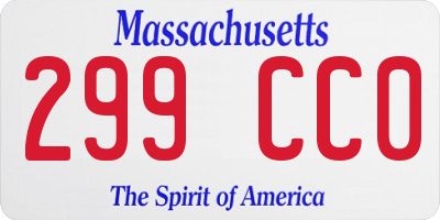 MA license plate 299CC0