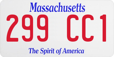 MA license plate 299CC1