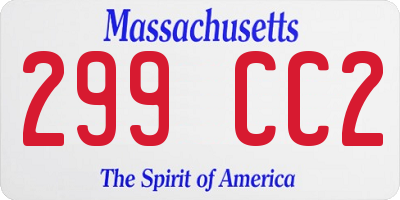 MA license plate 299CC2