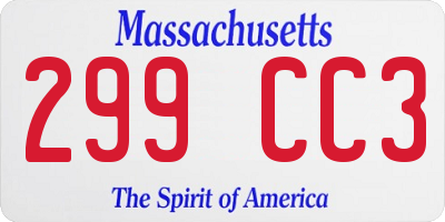 MA license plate 299CC3