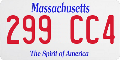 MA license plate 299CC4
