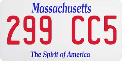 MA license plate 299CC5
