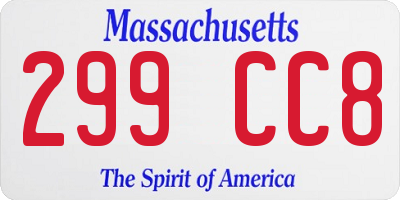MA license plate 299CC8