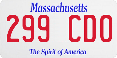 MA license plate 299CD0