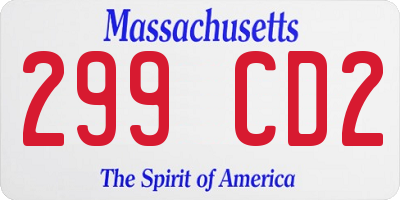 MA license plate 299CD2