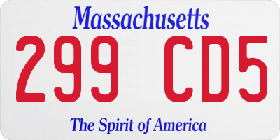 MA license plate 299CD5