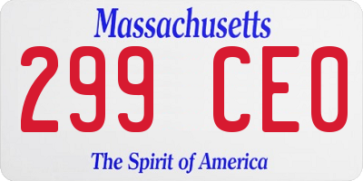 MA license plate 299CE0
