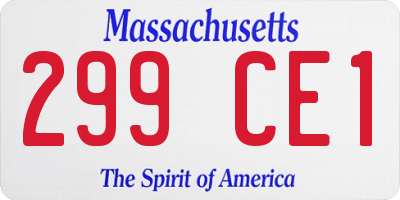 MA license plate 299CE1