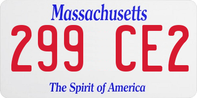 MA license plate 299CE2