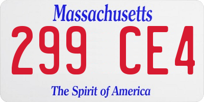 MA license plate 299CE4