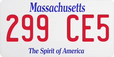 MA license plate 299CE5