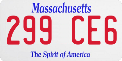 MA license plate 299CE6