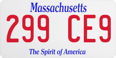 MA license plate 299CE9