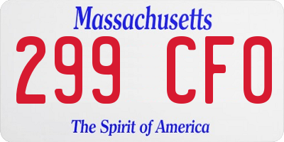 MA license plate 299CF0