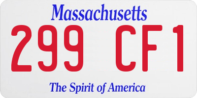 MA license plate 299CF1