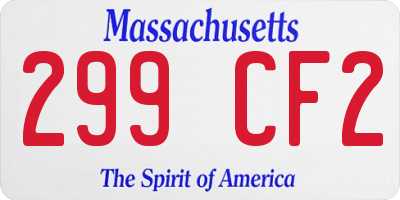 MA license plate 299CF2
