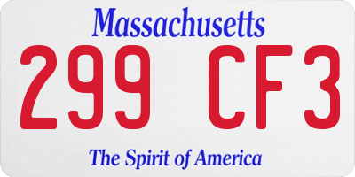 MA license plate 299CF3
