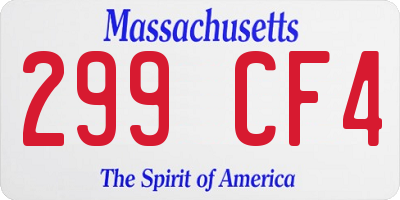 MA license plate 299CF4