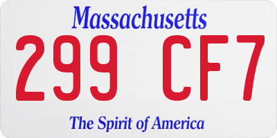 MA license plate 299CF7