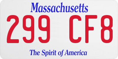 MA license plate 299CF8