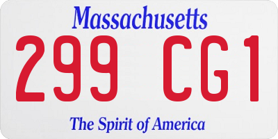 MA license plate 299CG1