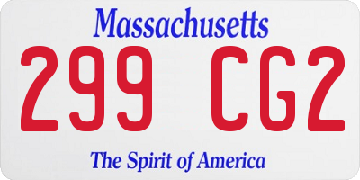 MA license plate 299CG2