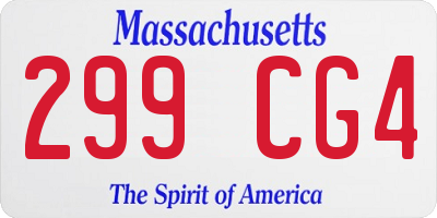 MA license plate 299CG4