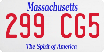 MA license plate 299CG5