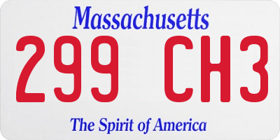 MA license plate 299CH3