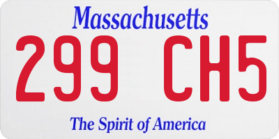 MA license plate 299CH5