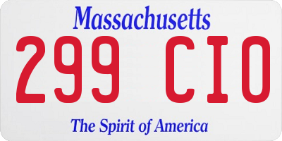 MA license plate 299CI0