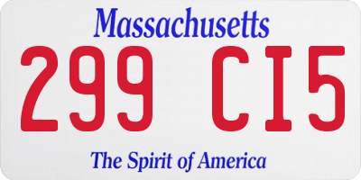 MA license plate 299CI5