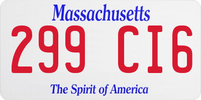 MA license plate 299CI6