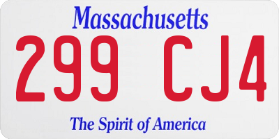 MA license plate 299CJ4