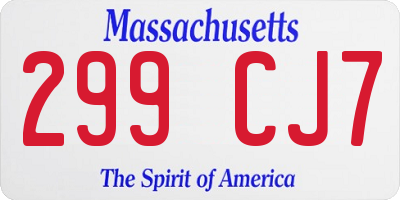 MA license plate 299CJ7