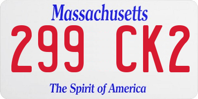 MA license plate 299CK2