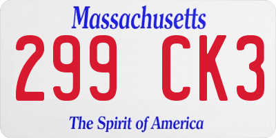 MA license plate 299CK3