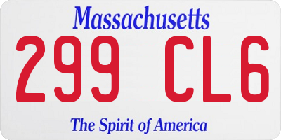 MA license plate 299CL6
