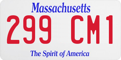 MA license plate 299CM1
