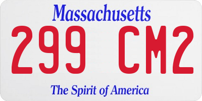 MA license plate 299CM2