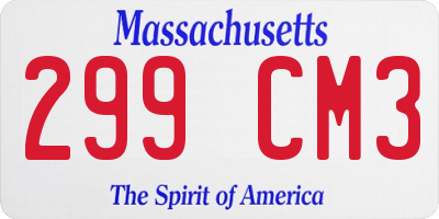 MA license plate 299CM3