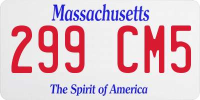 MA license plate 299CM5